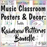 Music Classroom Posters Set Rainbow Patterns DOWNLOAD